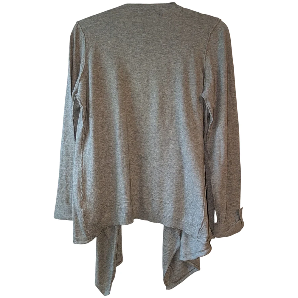 TALBOTS WOMEN'S HEATHER GRAY DRAPED CARDIGAN SIZE XL - Picture 2 of 8